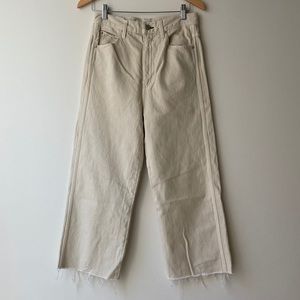 AMO Denim Ava Crop Hem Denim in vintage white sz28